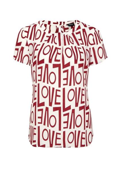 BLUSE KURZARM - 02A6/white AOP