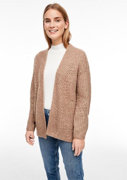 STRICKJACKE LANGARM - 83W0/dark oat melange