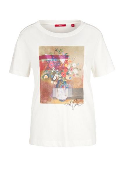 T-SHIRT KURZARM - 02D1/creme placed print