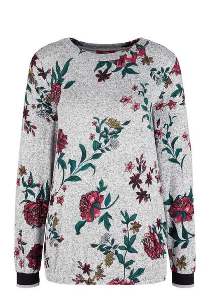 T-SHIRT LANGARM - 94B5/grey/black AOP