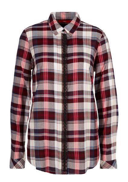 BLUSE LANGARM - 87N9/brown check