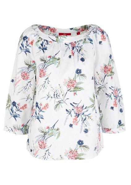 Bluse 3/4 Arm - 01A6/white AOP