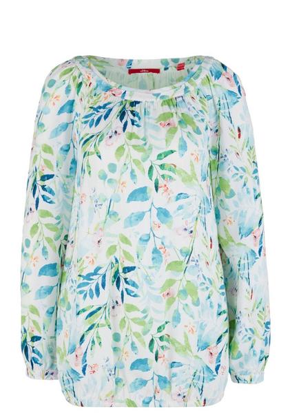 Bluse langarm - 02A2/creme AOP