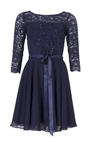 Cocktailkleid aus Paillettenspitze mit Chiffonrock
