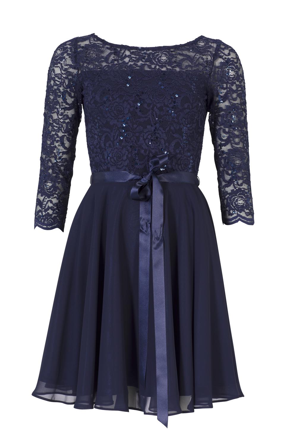 Kleid - Spitze mit Paillette/Chiffo female