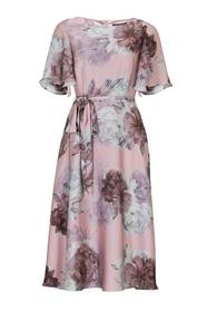 Midikleid aus bedrucktem Satin