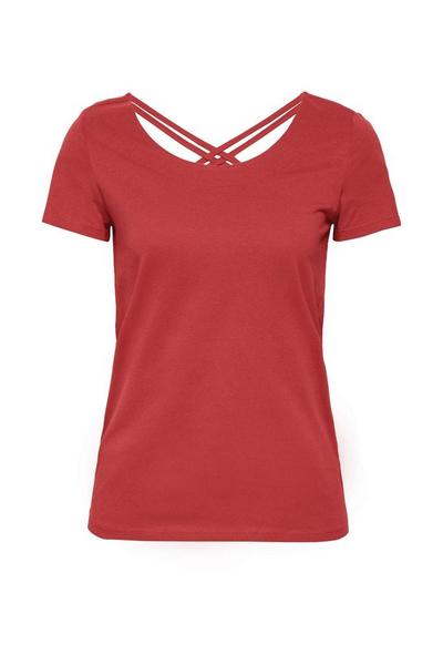 Cross Back Tee - E610/DARK RED