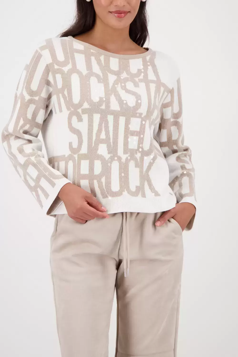 Pullover, lattemacchiato gemustert