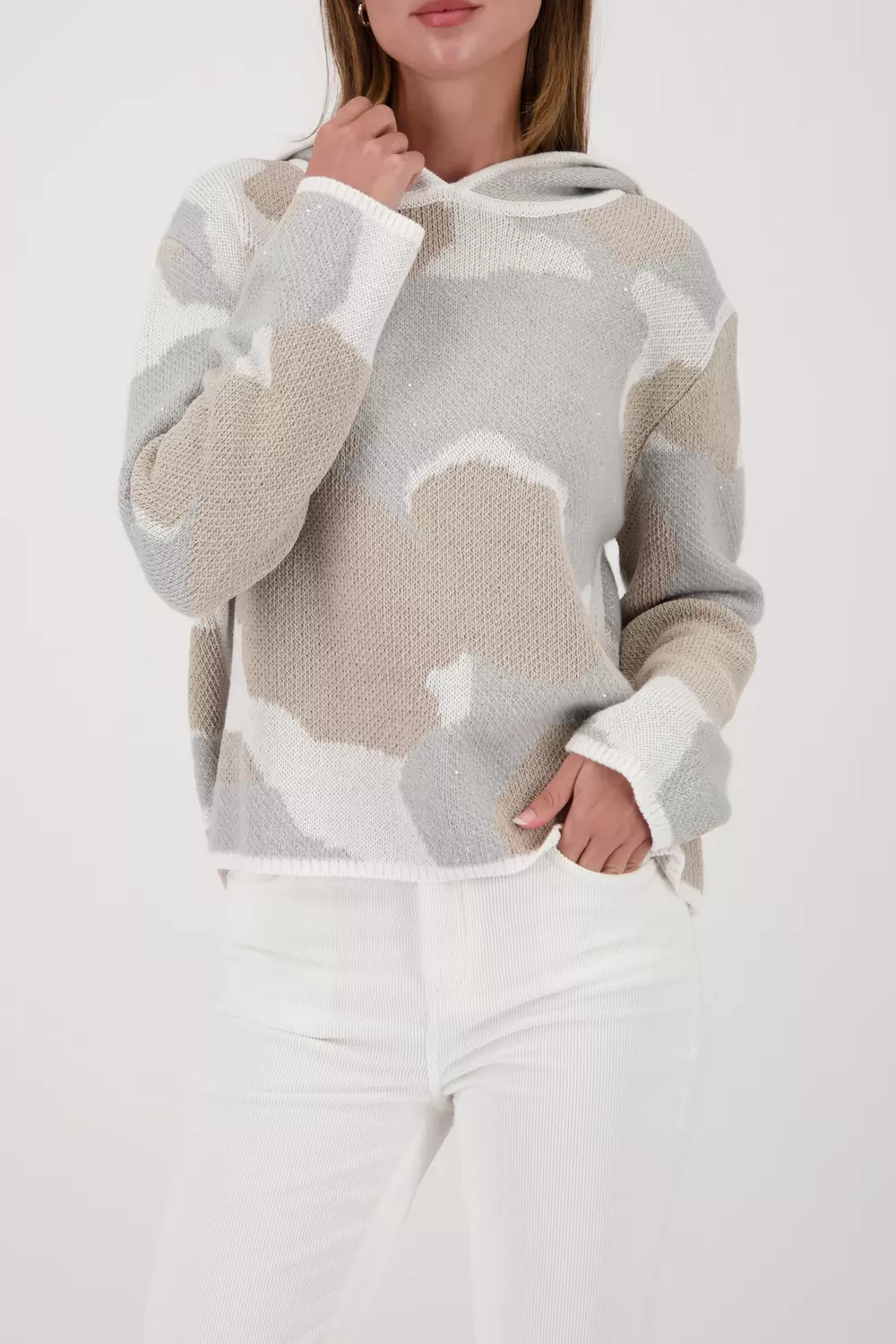 Pullover, lattemacchiato gemustert