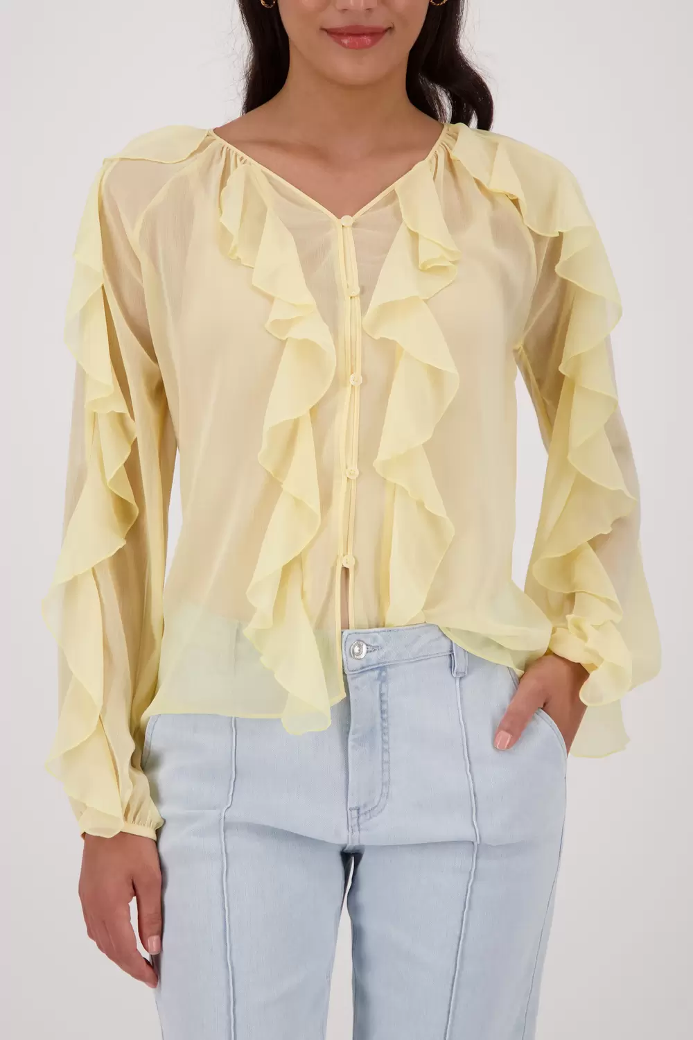 Bluse, pastel yellow