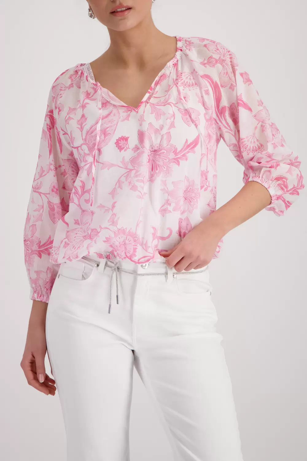 Bluse, french rose gemustert