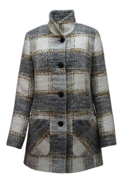 Jacke(Wolle) - 91/Fancy Check creme / silve