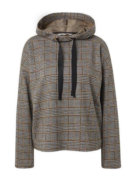 brushed check hoodie - 20344/black white yellow ch