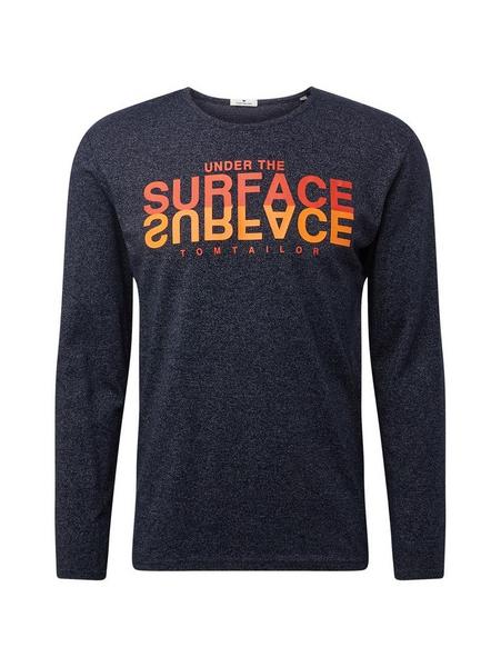 printed mock twist longsleeve - 19624/navy white m