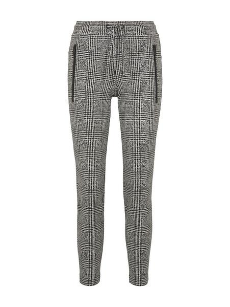 loose fit pants with glencheck - 20565/black white