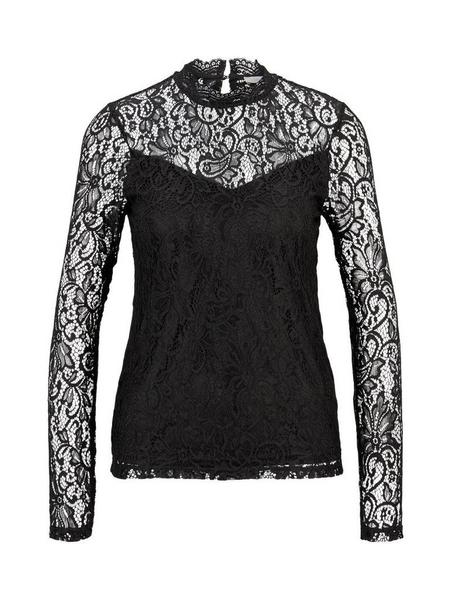all over lace blouse - 14482/Deep Black