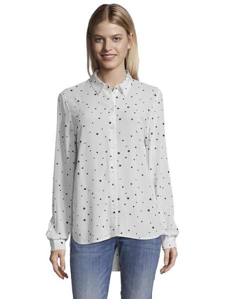 printed basic blouse - 20401/white with black dots