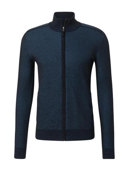 plated zip jacket - 20223/navy blue structure