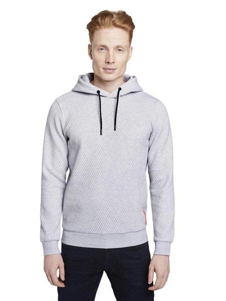 structure hoodie - 15398/Light Stone Grey Melange