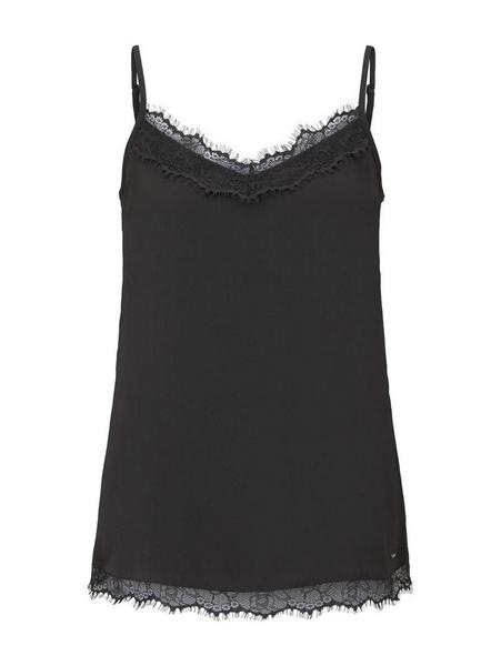 camisole top with lace - 14482/Deep Black