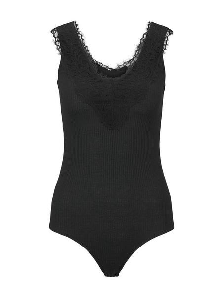 rib body with lace detail - 14482/Deep Black