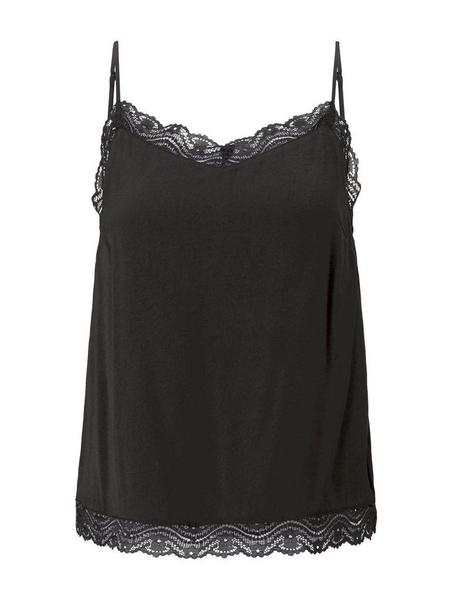 blouse top camisole with lace - 14482/Deep Black