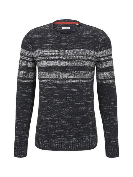 striped crew neck sweater - 21160/dark blue blue f