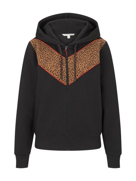 leo mix sweat jacket - 14482/Deep Black