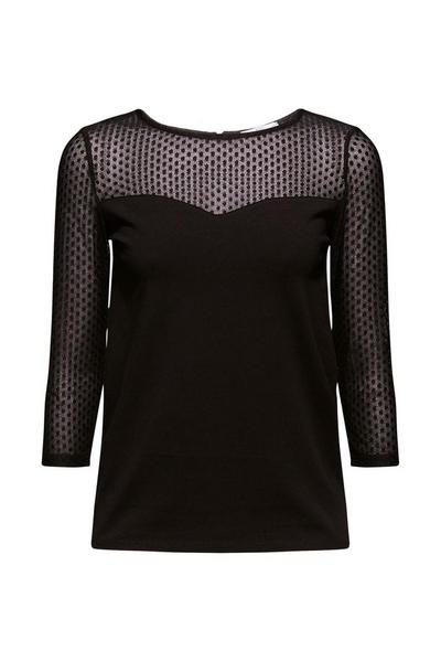 dot mesh tee - C001/BLACK