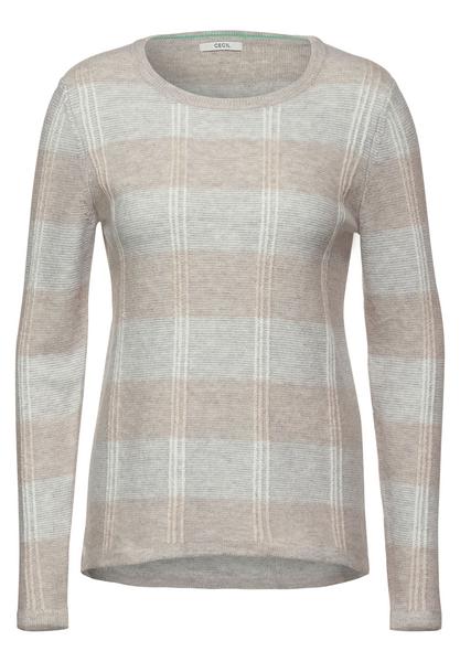 TOS Cosy Check Pullover - 30327/mineral grey melan