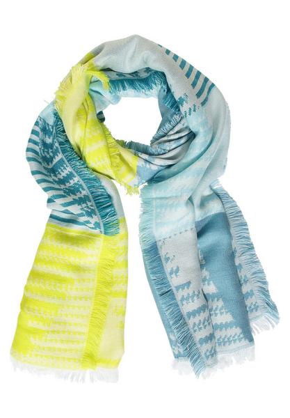 Multicolor Jacquard Scarf - 32593/sporty sky blue