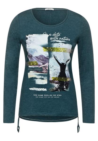Nature Front Print - 32659/atlantic green melange