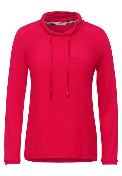 Cupro Mix Blouse - 12737/hibiscus red