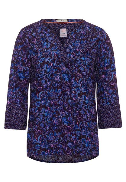 TOS Print Mix Blouse - 30128/deep blue