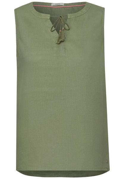 LINEN_ Top solid - 12739/green herbs