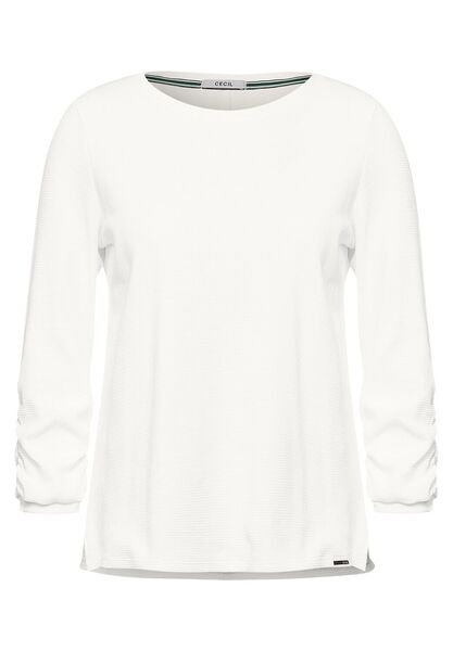 Waffle Structure T-Shirt - 10125/pure off white