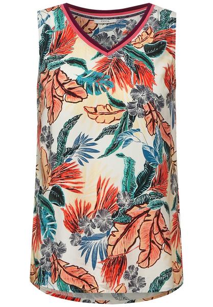 TOS Flower Print Top - 30125/pure off white