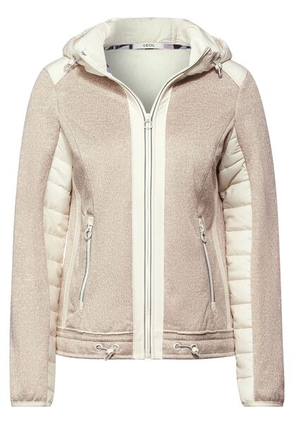 Sweatjacke in Materialmix