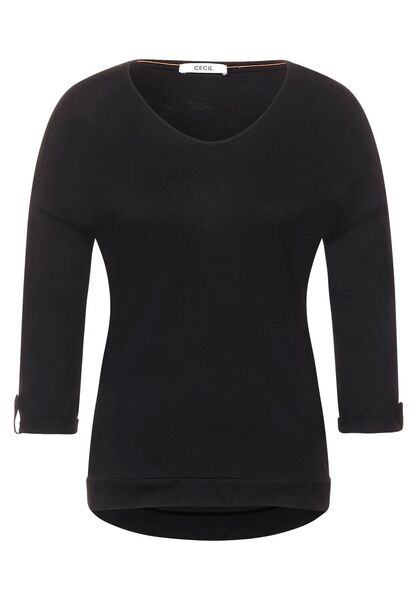 NOS Basic Rounded V-Neck - 10001/Black
