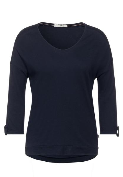 NOS Basic Rounded V-Neck - 10128/deep blue