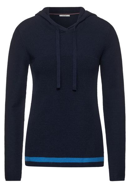 TOS Structured Hoody Pullover - 10128/deep blue