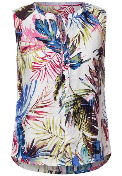 LINEN_Printed Top - 30000/White