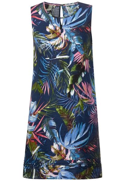 LINEN_sleeveless Dress w. prin - 30128/deep blue