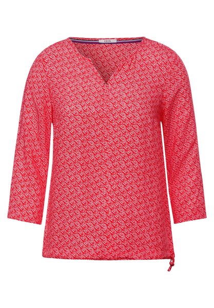 TOS Minimal Print Blouse - 23645/vibrant red