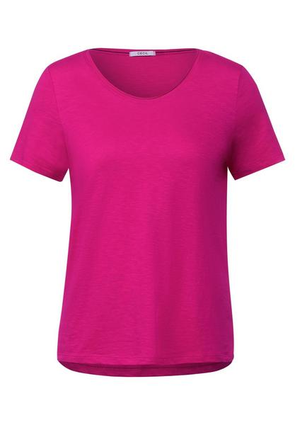NOS Basic Rounded V-Neck - 13822/raspberry pink