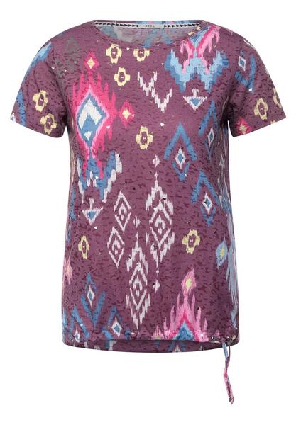 TOS AOP Burn Out T-Shirt - 33932/burn out berry ju