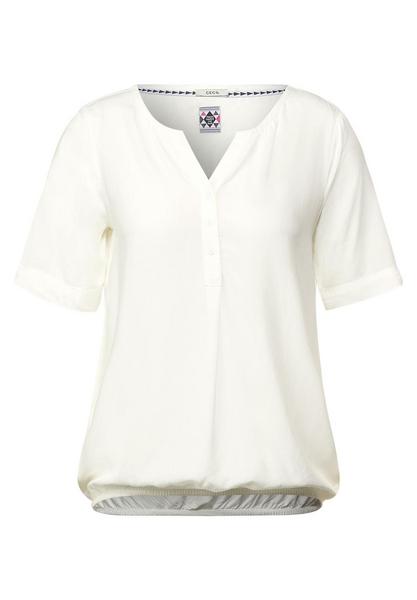 TOS Solid Split Neck Blouse