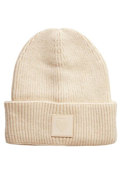 O_Knit Cap With Silicone Label - 14083/iced white