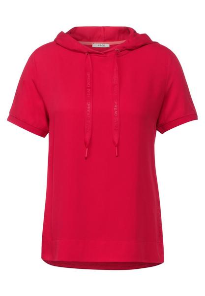 TOS Solid Hoody Blouse - 13987/hot red
