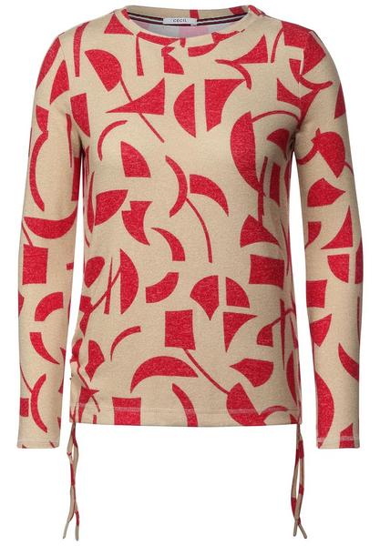 Printshirt mit Raffdetail